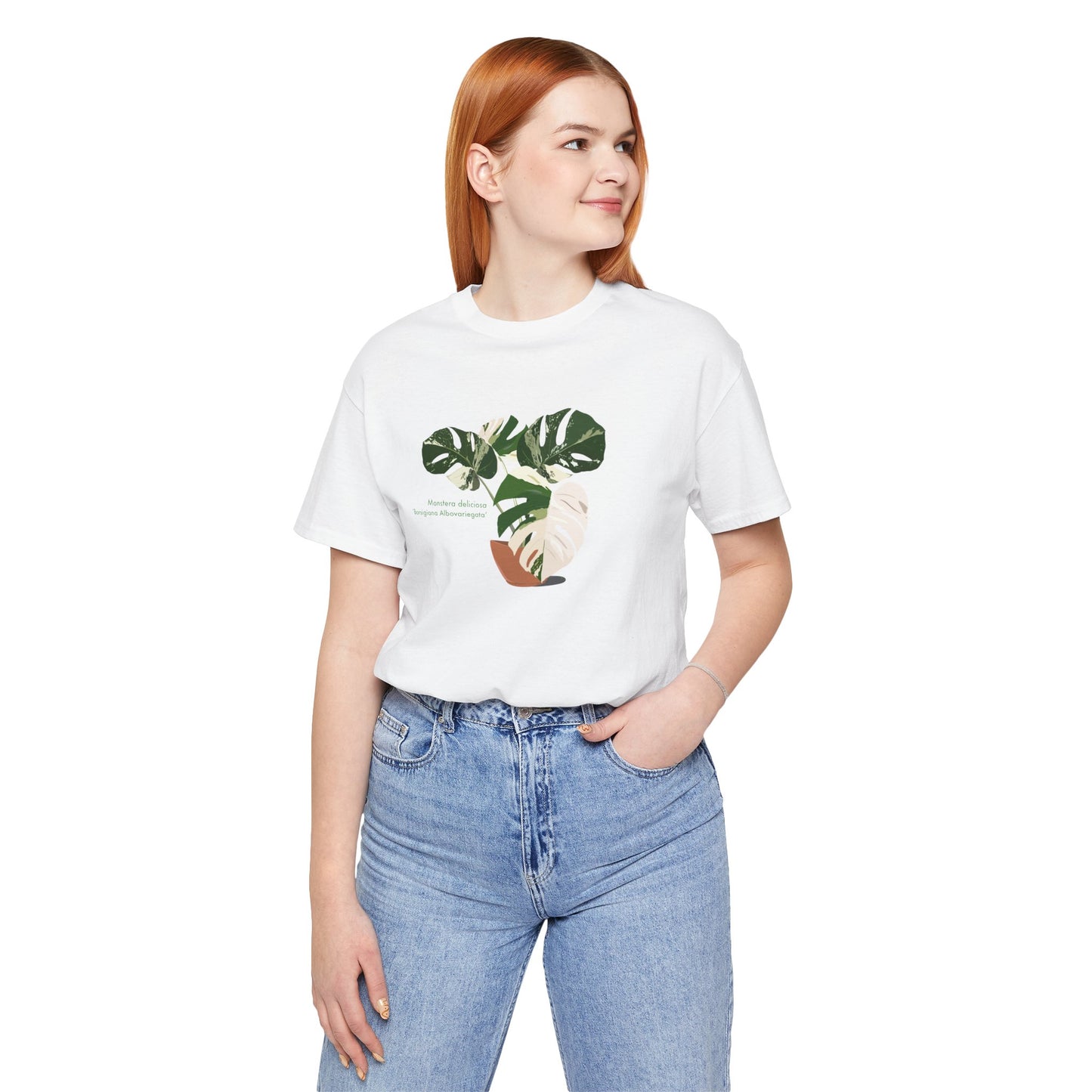 Monstera Deliciosa Borsigiana Albo Variegata Plant Lover T-Shirt - White, Natural, Black