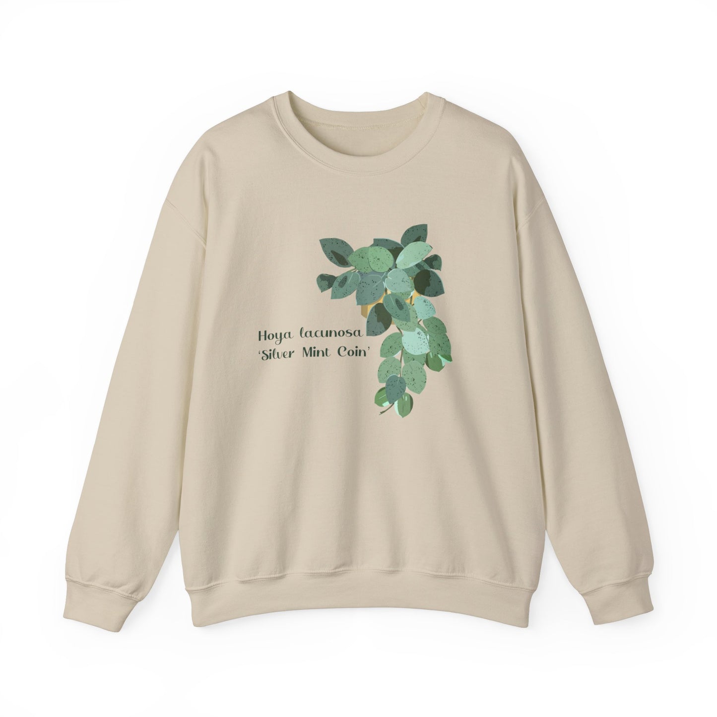 Hoya Lacunosa 'Silver Mint Coin' Plant Lover Crewneck Sweatshirt - Beige