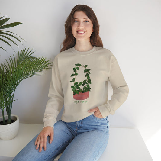 Hoya Elliptica Plant Lover Crewneck Sweatshirt - Beige