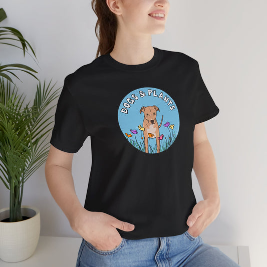 Dogs & Plants T-Shirt for Rescue Dog & Plant Lovers - White, Natural, Black, Sage