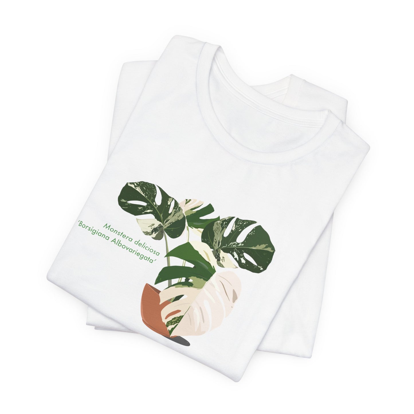 Monstera Deliciosa Borsigiana Albo Variegata Plant Lover T-Shirt - White, Natural, Black