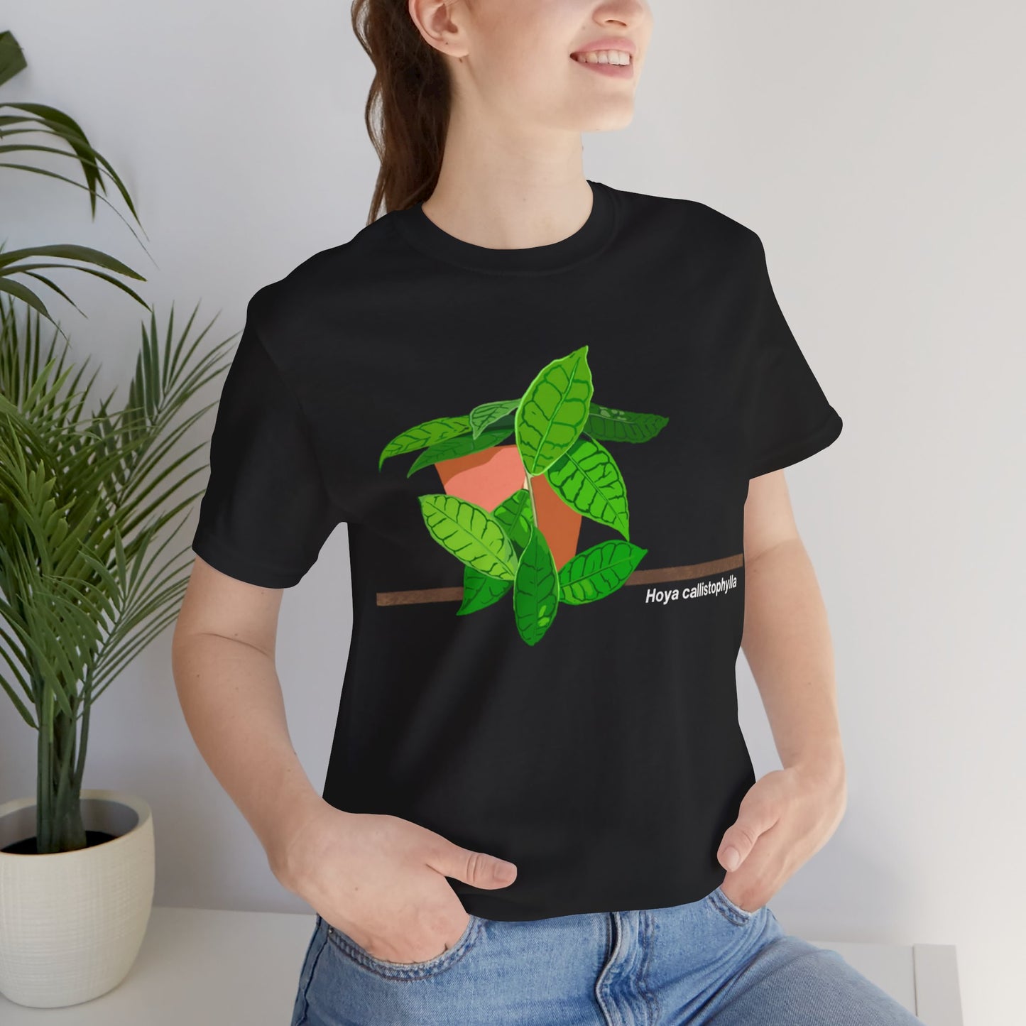 Hoya Callistophylla Plant Lover T-Shirt - Black