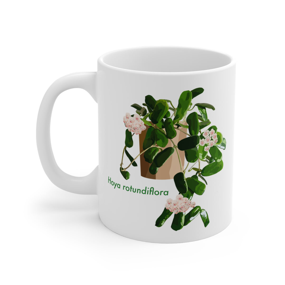 Blooming Hoya Rotundiflora Plant Lover Mug - White