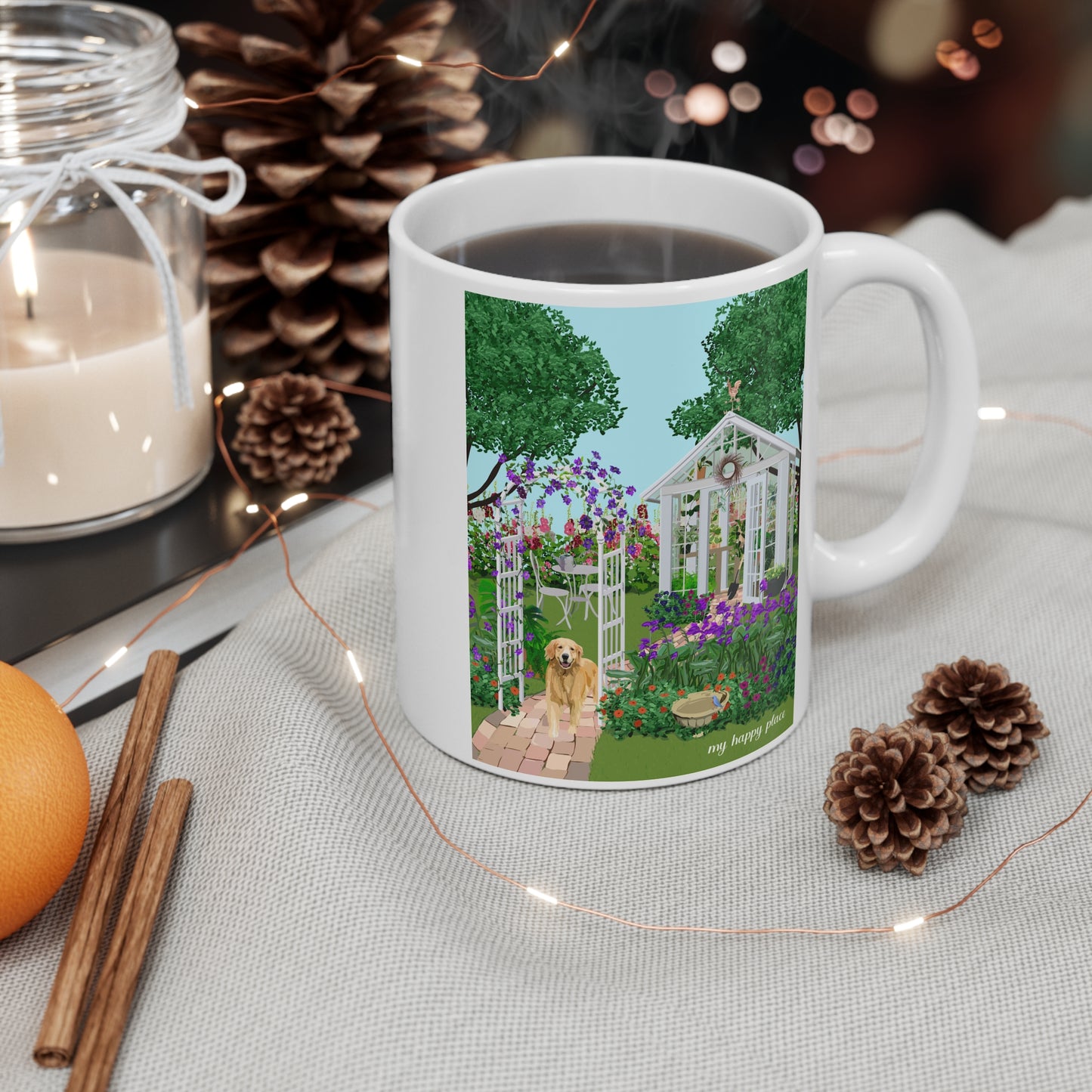 "Greenhouse" from My Happy Place Collection Plant Lover Mug - White