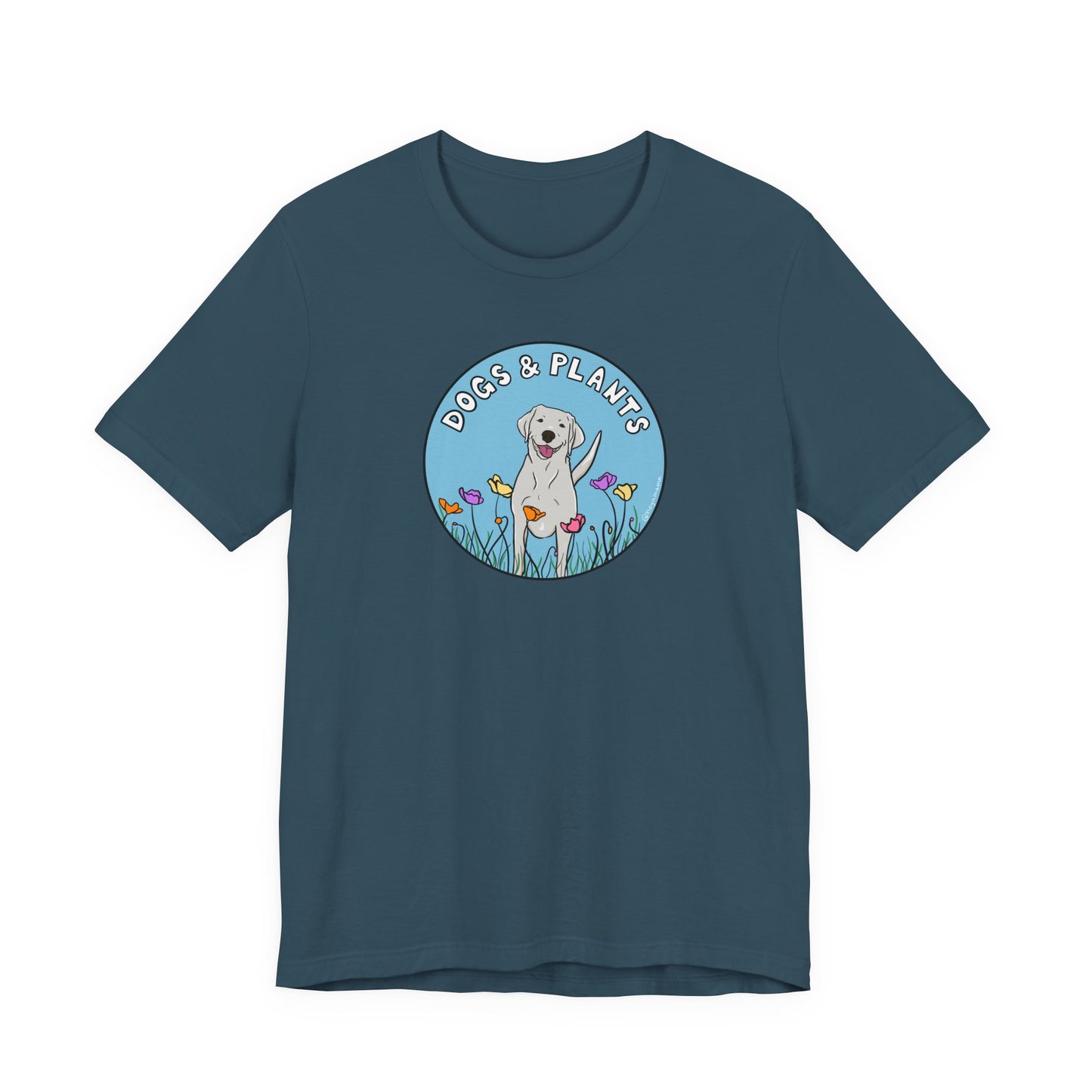 Dogs & Plants T-Shirt for White Labrador & Plant Lovers - White, Natural, Teal, Black