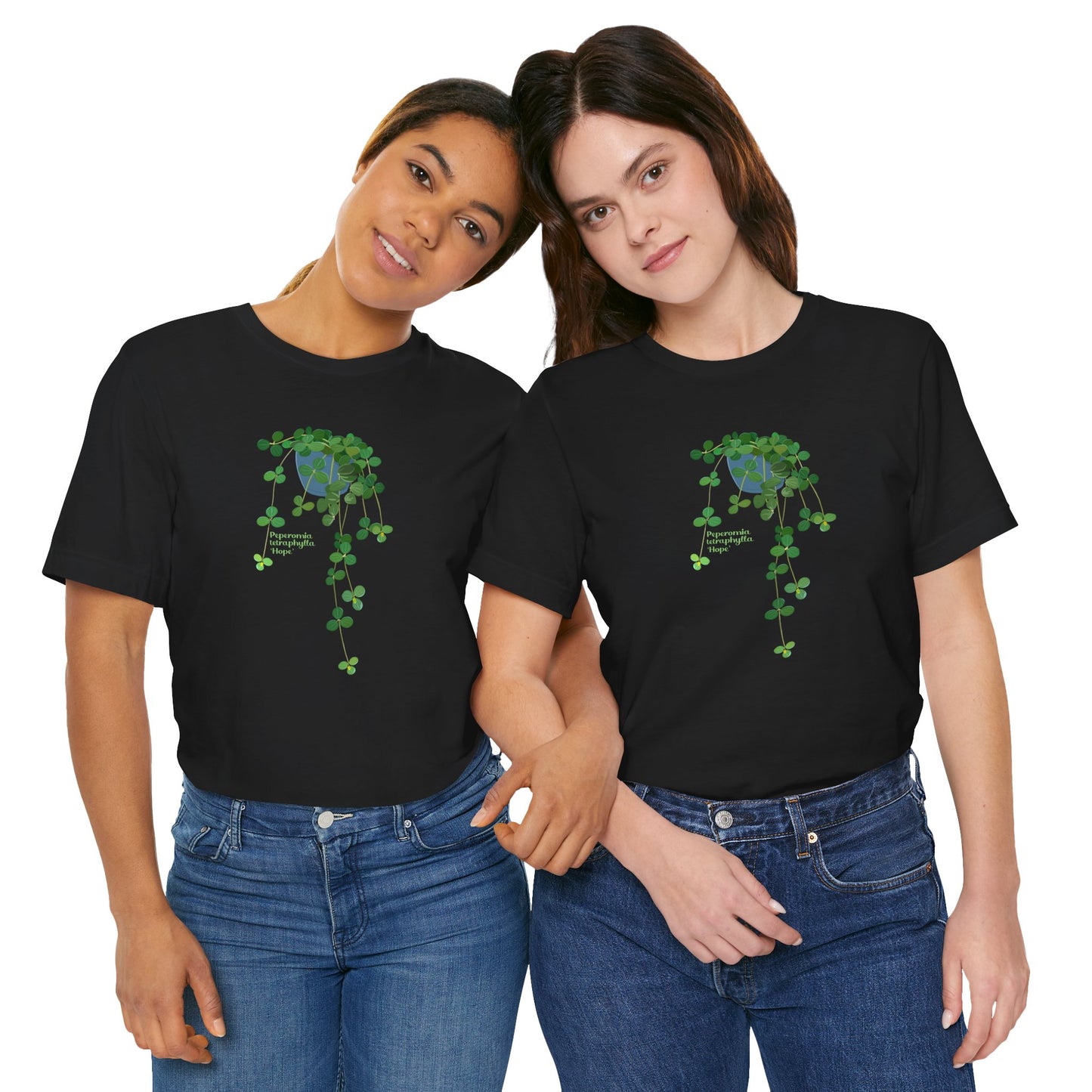 Peperomia Tetraphylla "Hope" Plant Lover T-shirt - Black