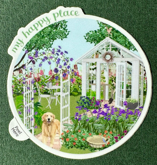 My Happy Place Greenhouse Plant Lover Sticker