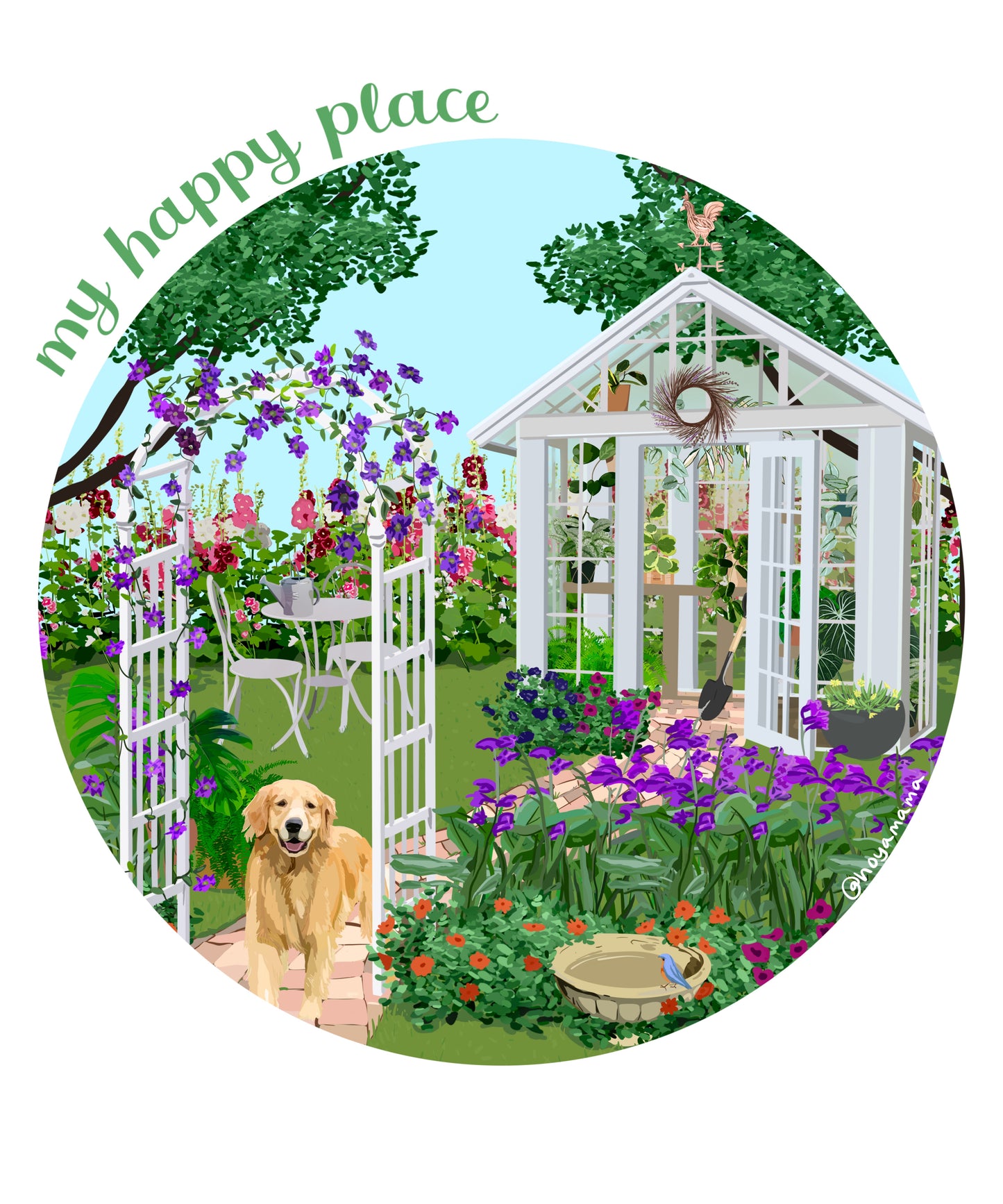 My Happy Place Greenhouse Plant Lover Sticker